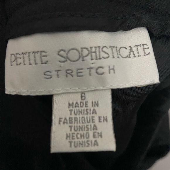 Petite Sophisticate stretch business office black midi dress skirt buckles 6 - Picture 8 of 12